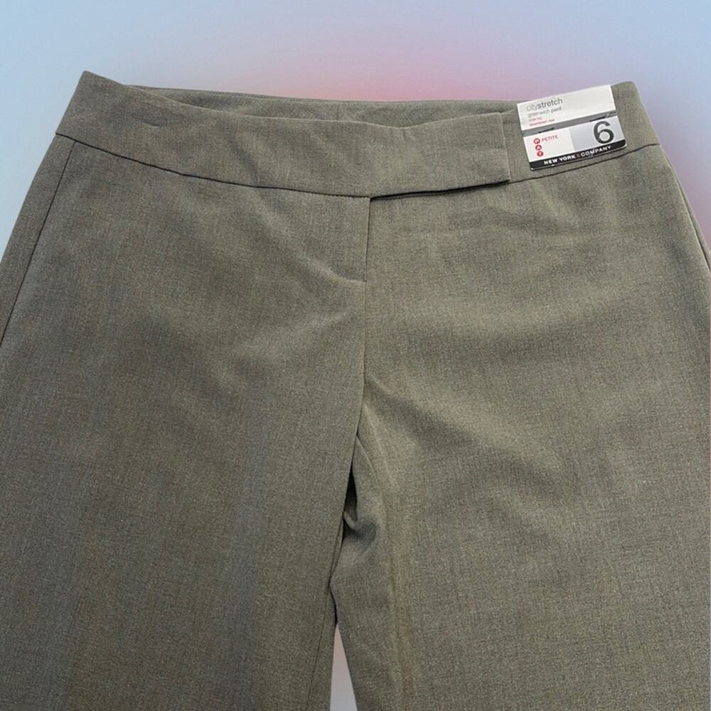 NY & COMPANY Women’s 6P Gray / Tan City Stretch GREENWICH Wide Leg Pant